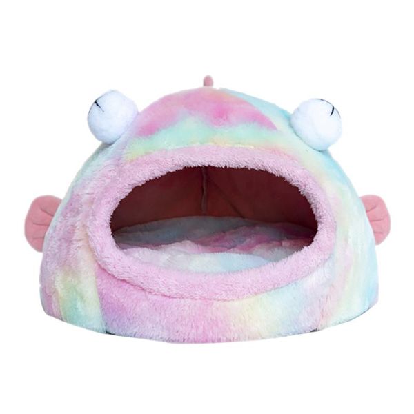 

kennels & pens cartoon dog house indoor winter warm cute cat bed cave removable for cleaning nest with cushion sleep