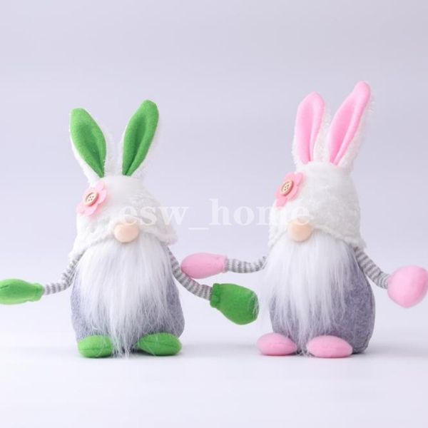 Forniture per feste Bunny Easter Bunny Gnome Decorazione multicolore Bambola senza frontiera Plush Dwarf Ornament Primavera Casa Decorazione Della Casa Bambini Giocattolo regalo