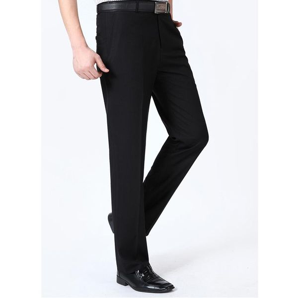 

men's suits & blazers trousers for men business thin silk pants big size formal suit male black breathable office baggy classic, White;black