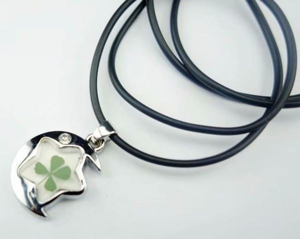 

100 pcs fashion real four leaf clover moon star design pendant, Silver