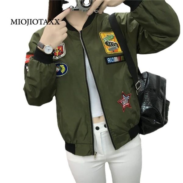 

women's jackets miojiotaxx 2021 spring autumn office lady black green round neck leisure loose zipper oversized cardigan women jacket, Black;brown