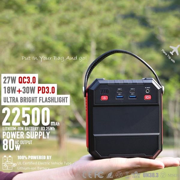 

solar generator portable handheld 225000 mah power bank with led indicators powerful charging for phone lapoutdoor car home humidifiers
