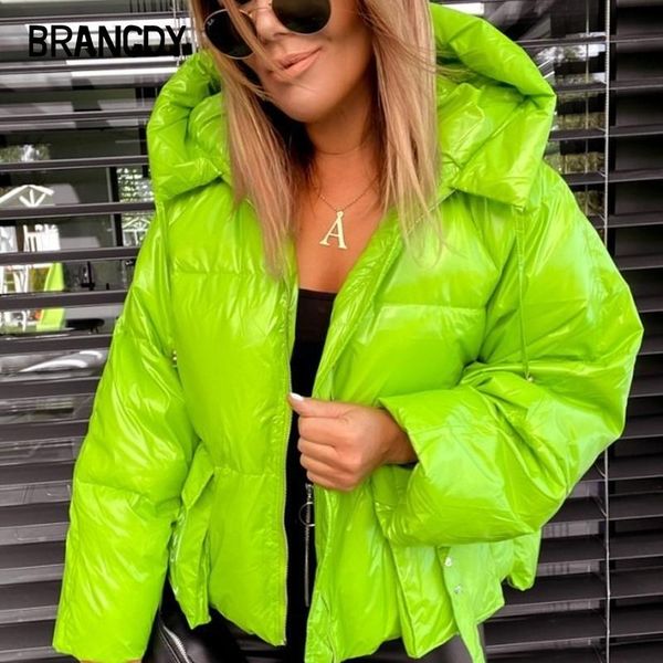 

women's jackets woman jacket winter 2021 solid color hooded loose large pocket street trend zipper, Black;brown