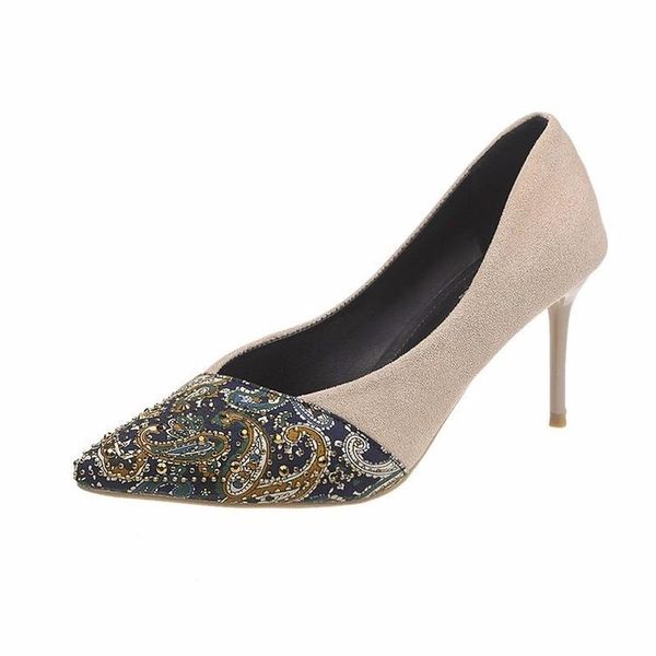 

dress shoes bling shine ladies pumps 2021 women woman pointed toe thin high heels slip n shallow office work, Black