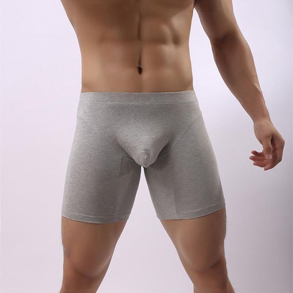 

underpants men's boxers european-size trouser head lengthened cotton anti-grinding leg three point pants sports fitness track and field, Black;white