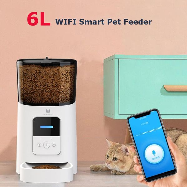 

dog bowls & feeders [wifi version] 6l large capacity automatic pet feeder smart cat dispenser remote control app timer feeding bowl