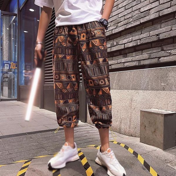 

men's pants hip hop printed harem baggy joggers personalized breathable trousers men clothes streetwear casual, Black