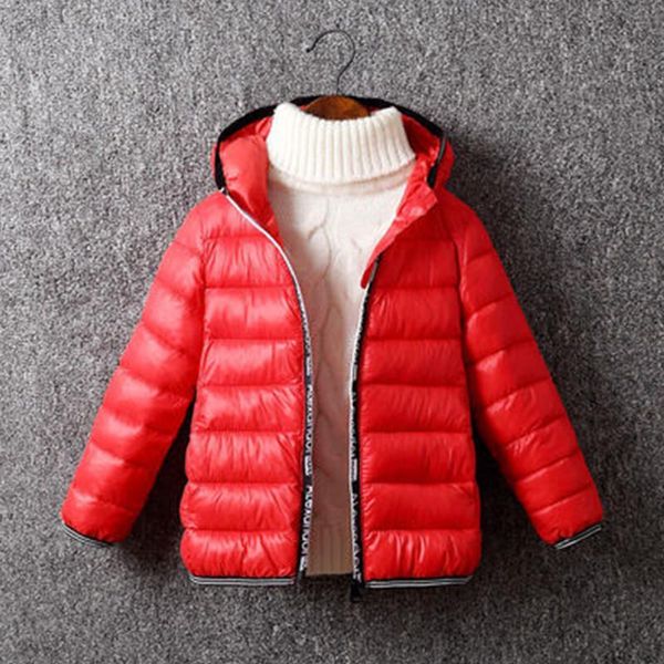 

down coat childrens cotton jackets small and medium-sized children light thin boys girls hooded short clothing, Blue;gray