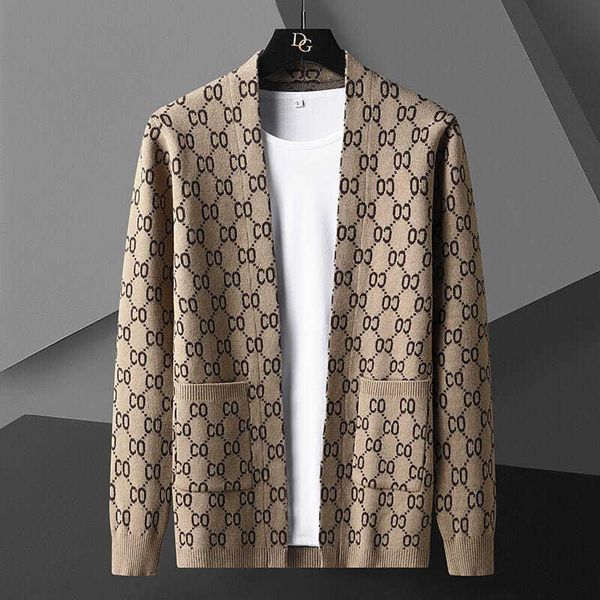 

men's sweaters sweater men 2021 autumn casual handsome cardigan fashion letter printing coat, White;black