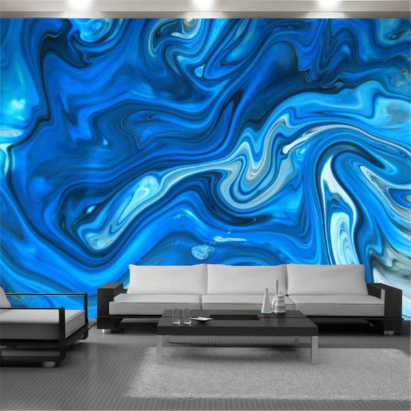Personalizzato 3d Paesaggio Rivestimento murale Carta da parati Blu Oceano Motivo a onde Murale Soggiorno Camera da letto Cucina Decorazioni per la casa Sfondi pittura
