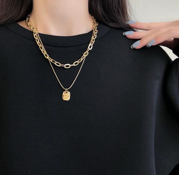

pendant necklaces necklace for women gold color hip hop, Silver