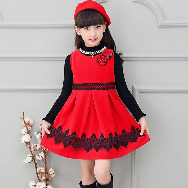

girls 2021 autumn tweed princess winter vest skirt middle children's rabbit plush dress, White;black