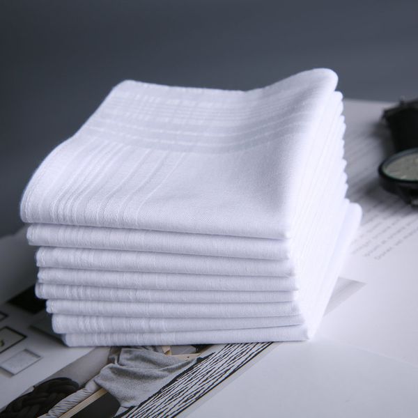Schnelle Lieferung! Feste weiße Taschentücher für Damen und Herren aus weicher Baumwolle mit Geschenkbeutel