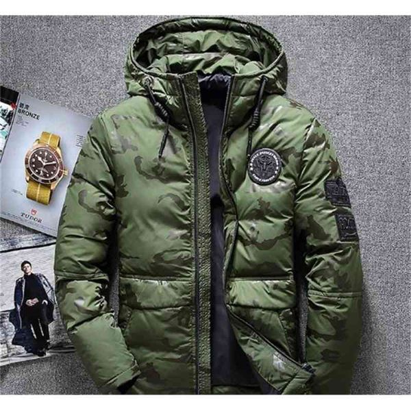 

men's down & parkas winter warm white duck downs jacket outwear thick snow hooded coat male casual thermal windproof cuua, Black