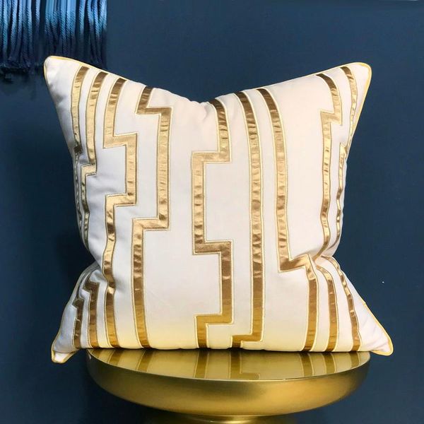 

pillow case golden pattern superior quality modern luxury nordic decorative christmas cushion cover for sofa pillows