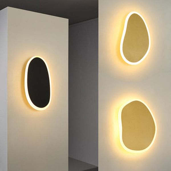 

wall lamp led decorative light golden black for living room decor modern mounted bedroom acrylic