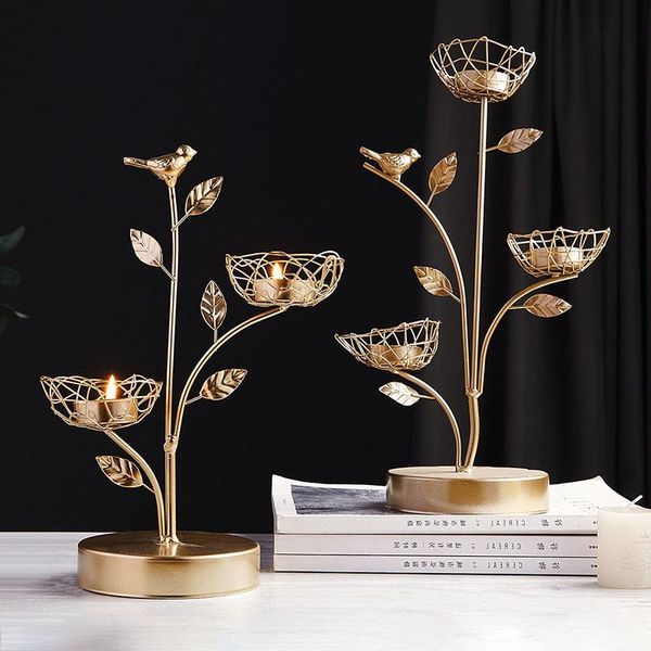 

candle holders european luxury metal nest holder vintage candlestick crafts home wedding decoration ornaments furnishing gift