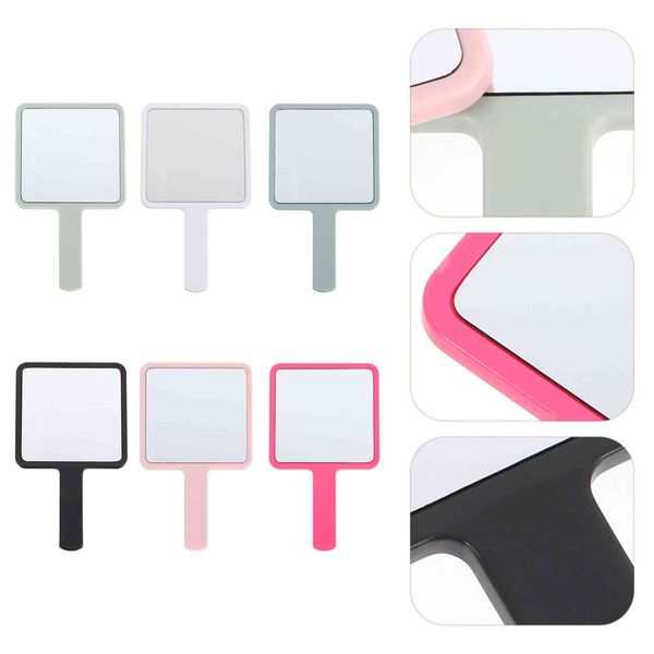 

6pcs compact handheld girls makeup mirror with handle