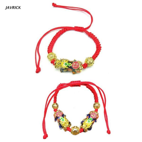 

link, chain pi xiu charm color change temperature kabbalah red string braided mood bracelets, Black