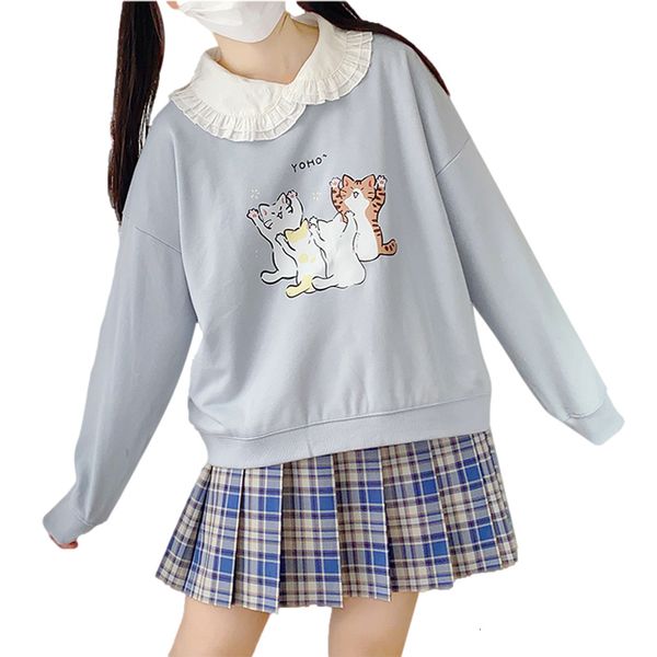 

women's hoodies & sweatshirts autumn kawaii sweatpants with teen hoodie funny cartoon girls graphic cute girly sweatshirt printed crewn, Black