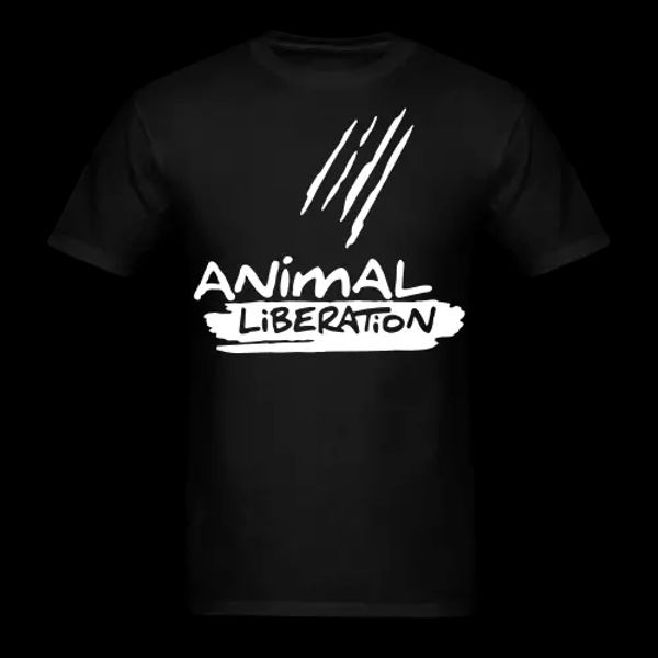

Animal Liberation Vegan Vegetarian T shirt Tee, White;black