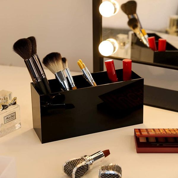 

makeup brush organizer holder for vanity slots cosmetic brushes storage toothbrush boxes & bins
