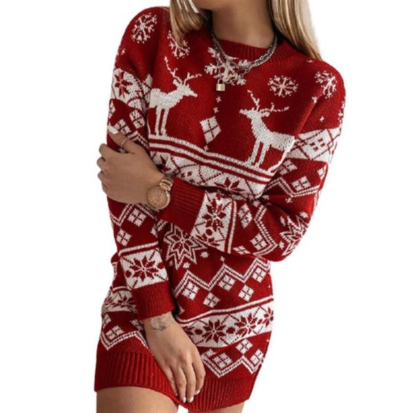 

women's sweaters fashion clothes women christmas elk printed jumper long sleeve knitted sweater casual loose pullover knitwear winter w, White;black