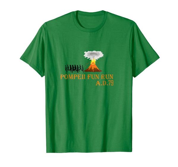 

men's t-shirts pompeii fun run shirt with volcanic eruption, White;black