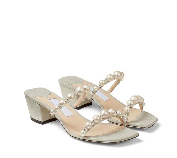 

party wedding sandal pump strass-adorned pearl embellished glitter suede mules esandals ankle straps dignified shoes elegance, Black