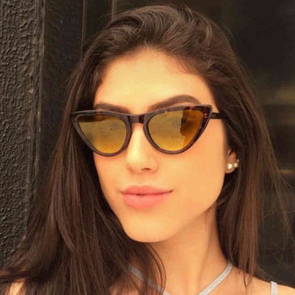 

sunglasses feishini 2021 brand plastic celebrity women cat eye vintage small superstar quality accessories eyewear ladies sexy, White;black