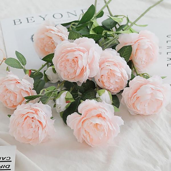 

5pcs/bunch adjustable artificial silk rose flowers home/wedding/garden decoration diy shooting props 66cm -tz decorative & wreaths