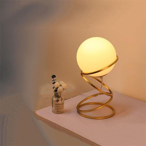 

table lamps nordic designer glass ball led lamp bedroom bedside creative simple modern reading desk home deco lights