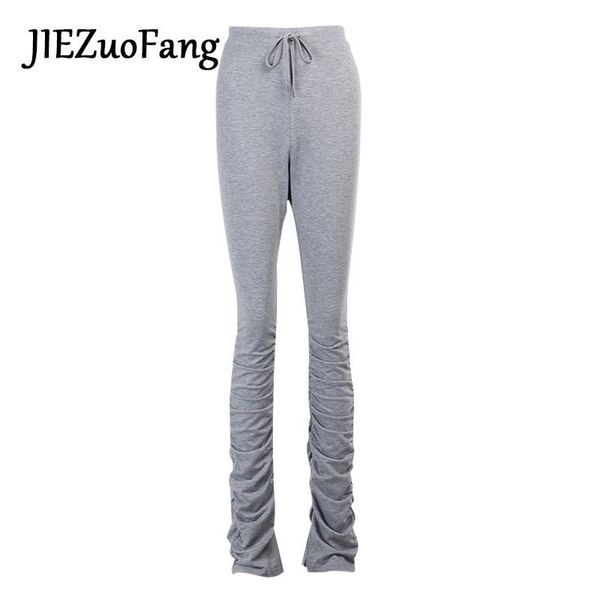 

jiezuofang gothic gray high waist hip-hop women pants punk chic straight sweatpant autumn long streetwear 2021 women's & capris, Black;white