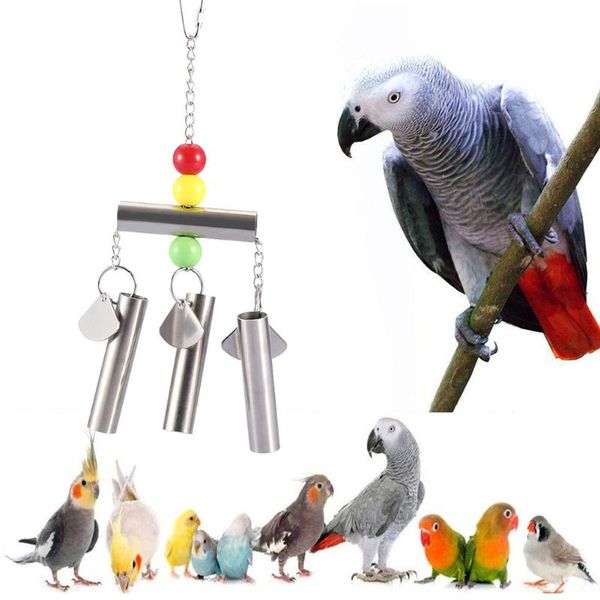 

other bird supplies parrot bell toys stainless steel hanging swing practical durable standing cage accessories with sound