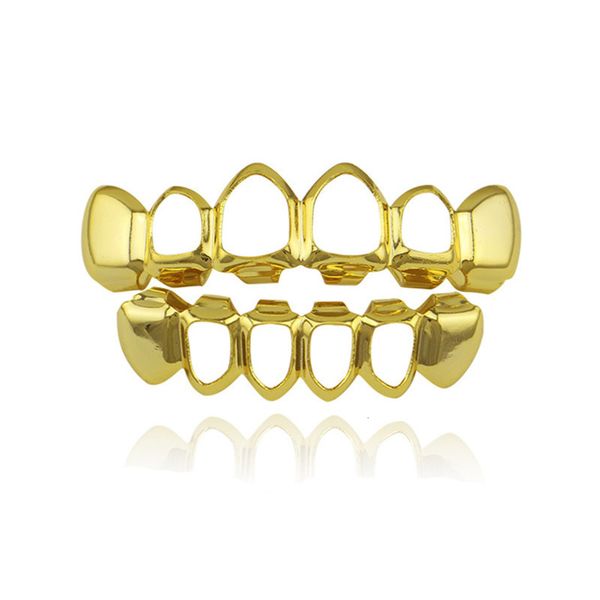 

18k gold plated hollow metal hip hop braces, Silver