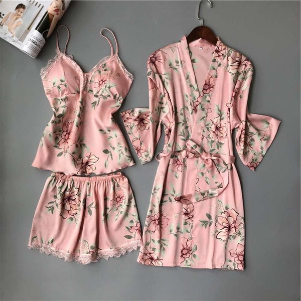 

bathrobe underwear lace three piece fun bathrobe floral home suit 273