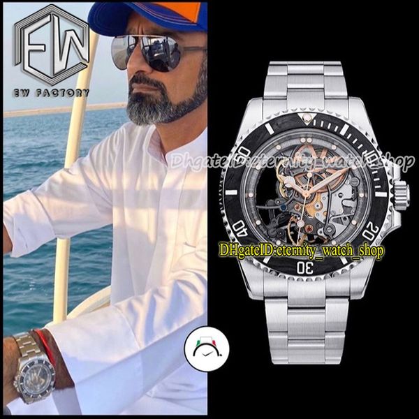 eternity Watches EWF 116610 Top Refit Edition EW3130 Automatico in fibra di carbonio Lunetta Bracciale e cassa in acciaio Super 904L Andrea Pirlo Project Skeleton Dial Orologio da uomo