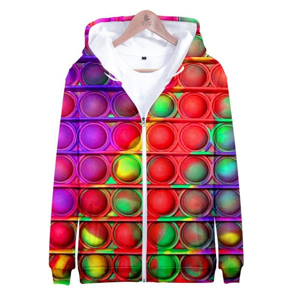 

women's hoodies & sweatshirts 3d printed rainbow popet fidget hoodie men oversize sweatshirt anime family games pullover clothes stree, Black