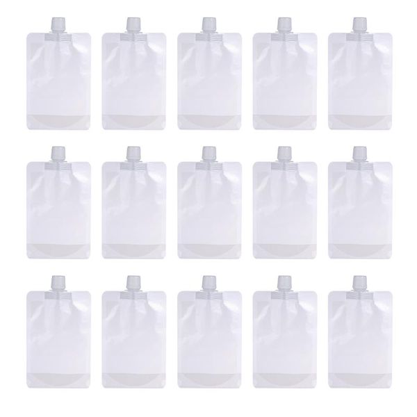 

storage bags 50pcs 300ml transparent bag with straws stand-up hand-held drinking