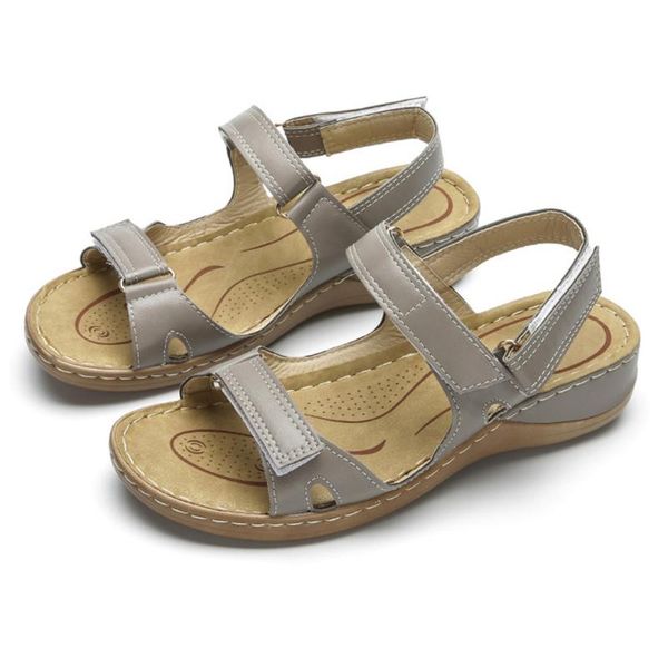 

women's ladies open toe solid wedges causal shoes outdoor beach sandals personality trend comfortable, Black