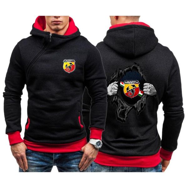 

men's hoodies & sweatshirts 2021 thick abarth logo hoodie men women slim street pullover casual coats sweatshirt, Black
