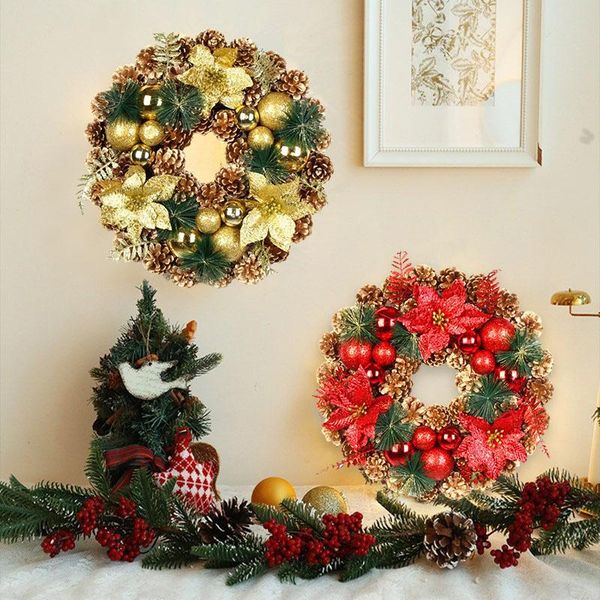 

decorative flowers & wreaths christmas decoration 40cm artificial garland simulation door pendant for wedding party year decorations 2022