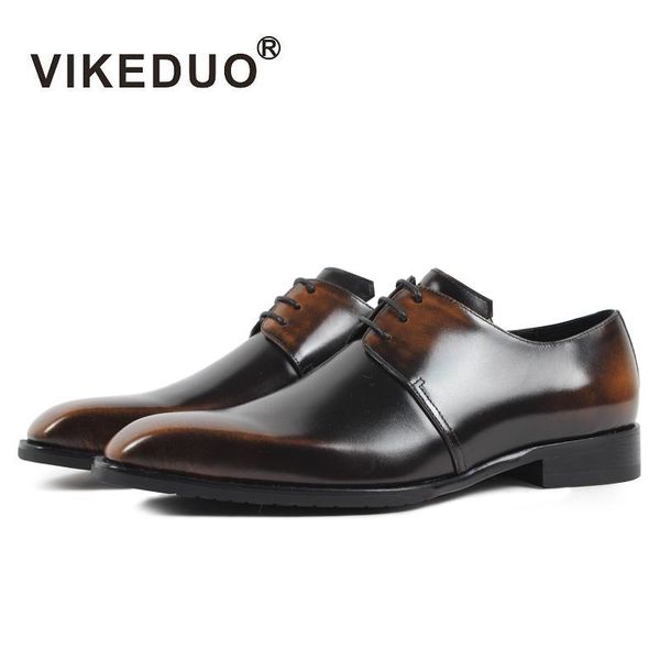 

dress shoes vikeduo 2021 handmade designer luxury fashion casual party wedding dance brand male genuine leather mens derby, Black