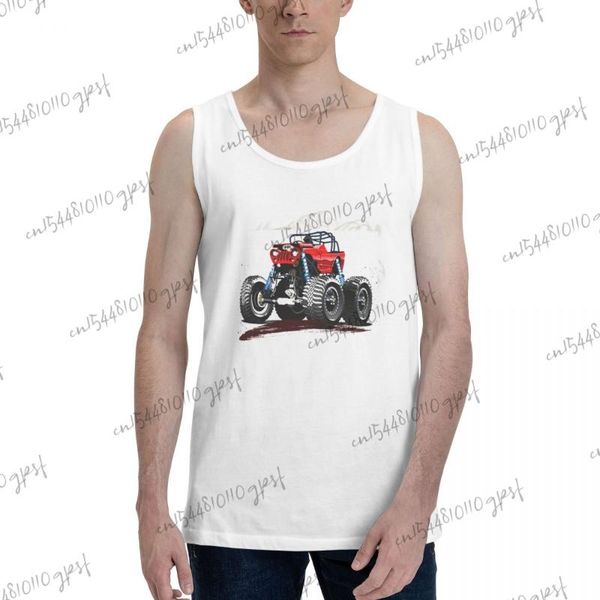 

men' tank basquetbol cartoon off road vehicles white ropa, White;black