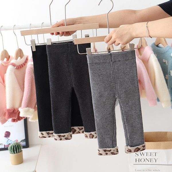 

children's girl legging winter warm children thicken pants cotton kids fleece trousers for baby girls leggings toddlers shorts, Black