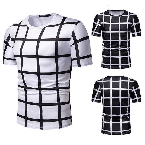 

men's t-shirts sleeve t-shirt tx84 plaid printed short s 61pm, White;black