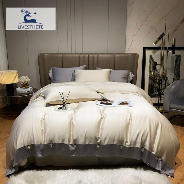 

liv-esthete grade women pure 100% silk bedding set healthy silky duvet cover  king flat sheet pillowcase bed linen sets