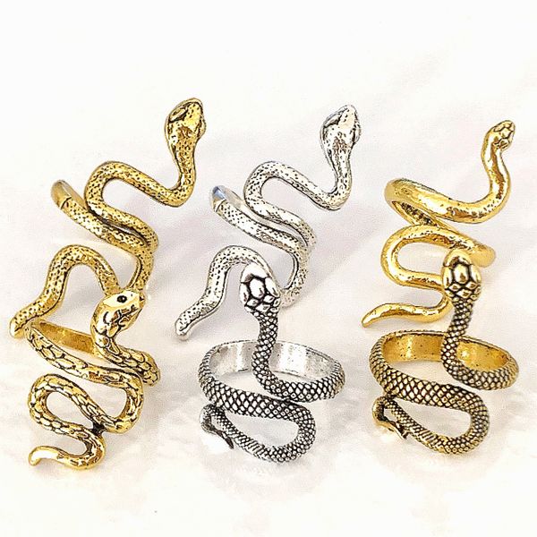 

bulk lots 30pcs gold silver multi-style snake band rings mix desgin cool alloy charm men women party gifts vintage jewelry