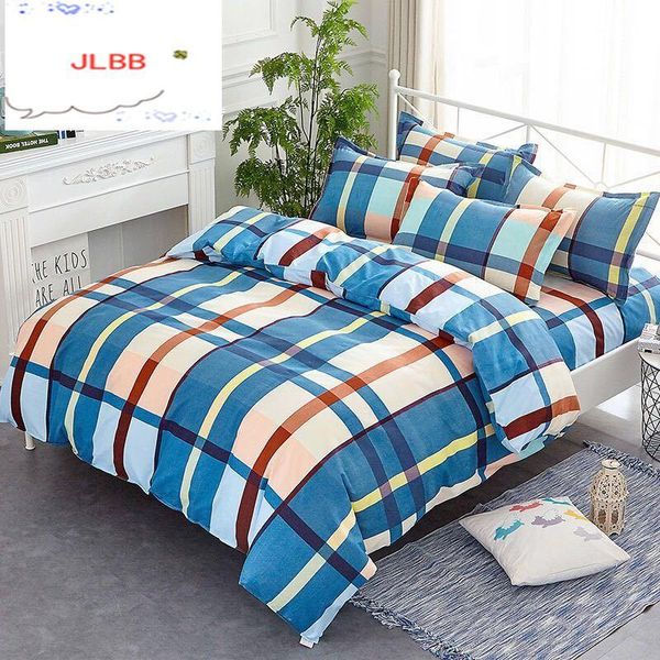 

bedding sets 4 pcs/set classic set grey blue flower bed linen duvet cover pastoral sheet 2021 style