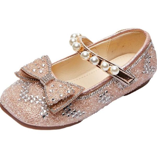 

flat shoes spring bead mary janes flats fling princess glitter baby girls dance kids sandals children wedding gold, Black;grey